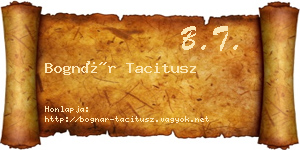 Bognár Tacitusz névjegykártya